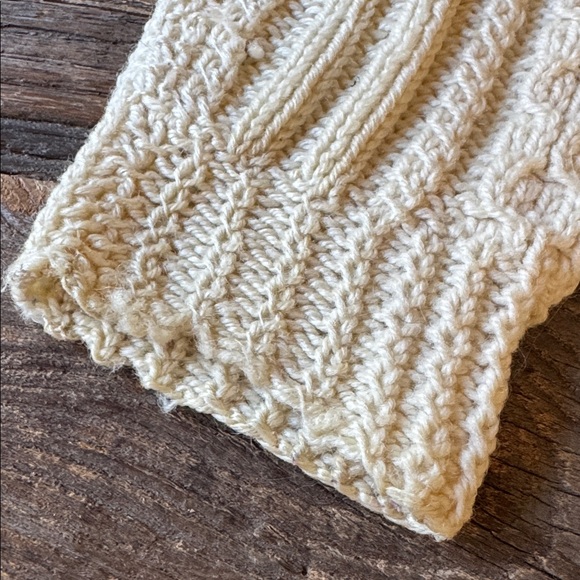 Donegal Tradition vintage Irish fisherman sweater soft wool leather buttons Med - Picture 8 of 15